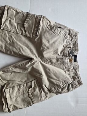 K-Way Elements Mens Cargo Shorts Khaki Tan Size 32 Cotton Twill Multi-Pocket